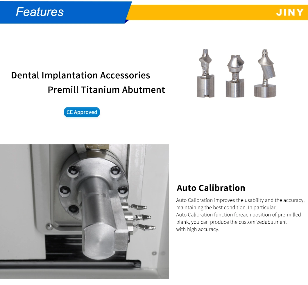 High Precision China Dental Lab Equipment CAD Cam Dental Milling Machine for Titanium Premill Abutment